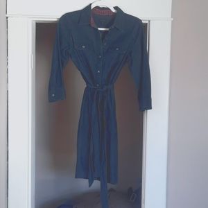 Talbots Dark Denim Shirt Dress 6p